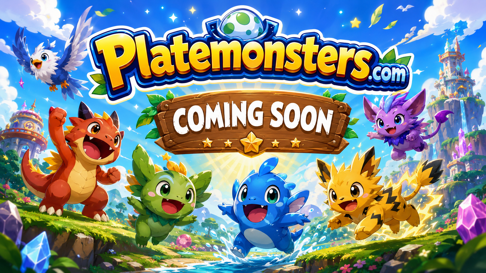 PlateMonsters Coming Soon with colorful characters